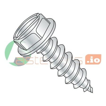 Newport Fasteners Sheet Metal Screw, #6 x 2 in, Zinc Plated Steel Hex Head Slotted Drive, 3000 PK 996093